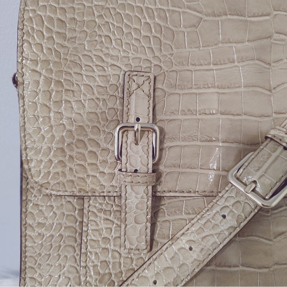 Kate Spade croc embossed Knightsbridge Scout messenger bag crossbody EUC - Picture 2 of 8